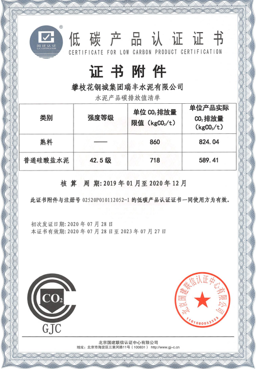 攀枝花瑞峰水泥有限公司 2020年度溫室氣體排放信息披露書(圖2) 攀枝花瑞峰水泥有限公司 2020年度溫室氣體排放信息披露書(圖2)